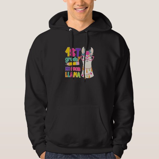 Teacher 1st Grade No Prob Llama Llama Hoodie (Voorkant)