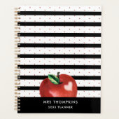 Teacher Apple Heart Stripes Dots Personnalisé (Devant)