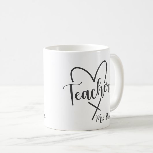 Teacher Appreciation Custom Naam Dank u Koffiemok (Voorkant rechts)