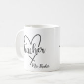 Teacher Appreciation Custom Naam Dank u Koffiemok (Voorkant links)