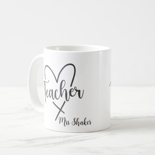 Teacher Appreciation Custom Naam Dank u Koffiemok (Voorkant links)