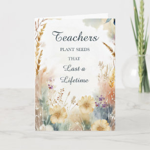 Teacher Appreciation Day Natuurlijke wilde bloemen Kaart