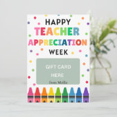 Teacher Appreciation Gift Kaart Houder - Crayons (Staand voorkant)