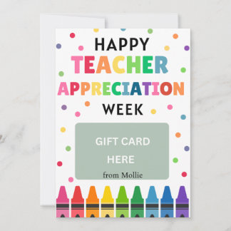 Teacher Appreciation Gift Kaart Houder - Crayons