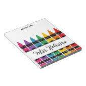 Teacher Appreciation Rainbow Crayon Notepad Notitieblok (Schuin)