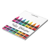 Teacher Appreciation Rainbow Crayon Notepad Notitieblok (Gedraaid)