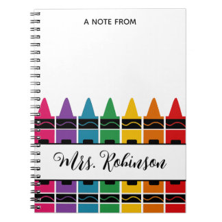 Teacher Appreciation Rainbow Crayon Notepad Notitieboek