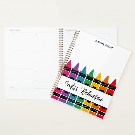 Teacher Appreciation Rainbow Crayon Planner (Display)