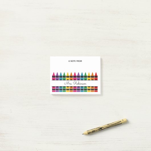 Teacher Appreciation Rainbow Crayon Post-it® Notes (Op bureau)