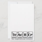 Teacher Appreciation Science Theme Briefpapier (Achterkant)