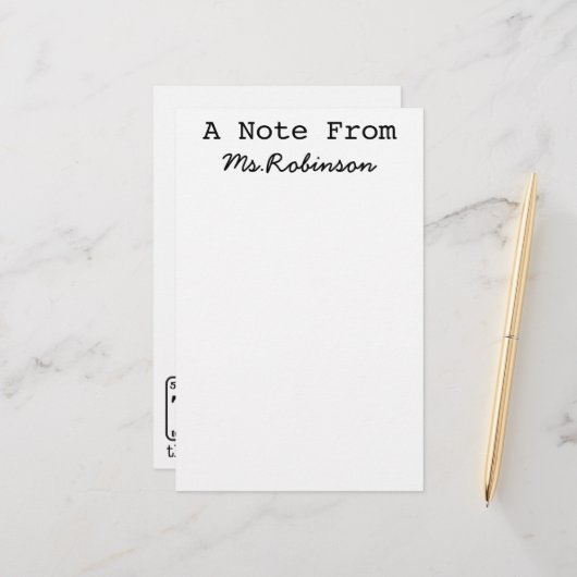 Teacher Appreciation Science Theme Briefpapier (Voorkant / Achterkant in situ)