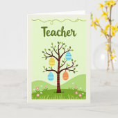 Teacher Appreciation Tree Card Kaart (Gele Bloem)