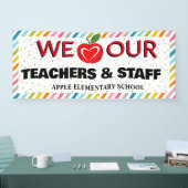Teacher Appreciation Week Kleurrijke rode appel Spandoek (Beurs)