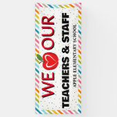 Teacher Appreciation Week Kleurrijke rode appel Spandoek (Verticaal)