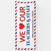 Teacher Appreciation Week Navy & rode appel Spandoek (Verticaal)