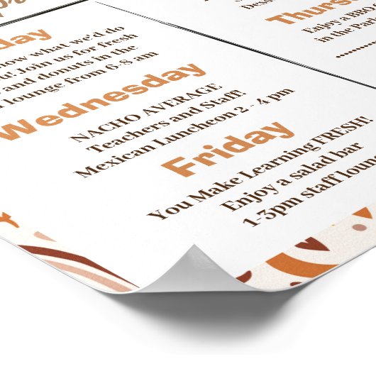 Teacher Appreciation Week Route bewerkbaar Poster (Hoek)