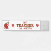Teacher Appreciation Worm in Apple Naam toevoegen Deurbordje (Voorkant)