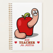 Teacher Appreciation Worm in Apple Naam toevoegen Planner (Voorkant)