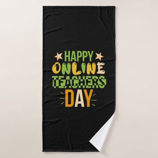 Teacher Art Happy Online Teacher Day (Serviette de bain)