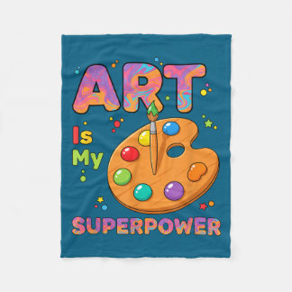 Teacher - Art Is My Superwer Art Teacher Drawing P Fleece Deken