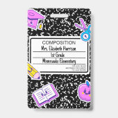 Teacher Back to School Composition  Badge (Voorzijde)