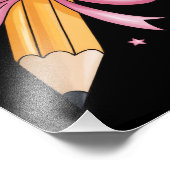 Teacher Bow Pencil Teaching Life Appreciation Gift Foto Afdruk (Hoek)