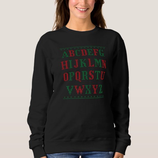 Teacher Christmas Alphabet Ugly Sweater (Voorkant)
