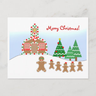 Teacher Christmas Briefkaart - Gingerbread Scene