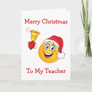 TEACHER/CHRISTMAS-CHRISTMAS EMOJI VOOR TEACHER FEESTDAGEN KAART