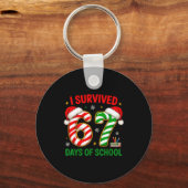 Teacher Christmas Funny Meme I Survived 67 Days Of Sleutelhanger (Voorkant)