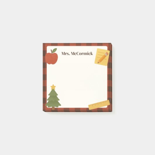 Teacher Christmas Holiday Sticky Post-It Notes (Voorkant)
