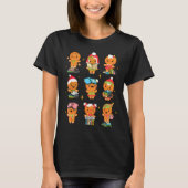 Teacher Christmas Reading Book Gingerbread Man Boo T-shirt (Voorkant)