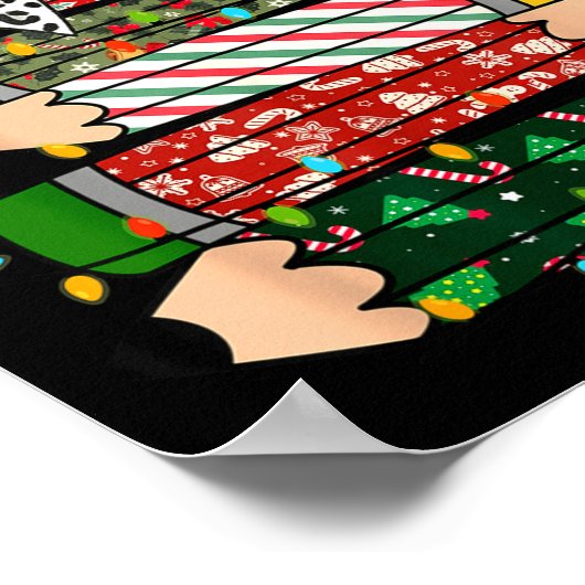 Teacher Christmas Tree Lights Pencil Leopard Print (Hoek)