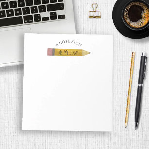Teacher Classroom Pencil Aangepaste naam Notitieblok