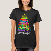 Teacher Crayon Merry Christmas Tree Lights School T-shirt (Voorkant)