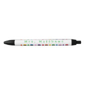Teacher Cute Couleur Crayon Monogramme Vert Stylo (Devant)