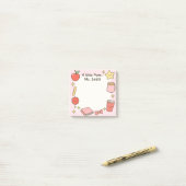 Teacher Cute Pink Personalize Sticky Notes (Op bureau)