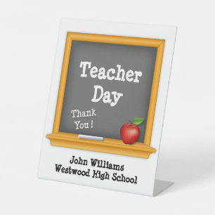 Teacher Day, dank je! Reclamebord Met Voetstuk