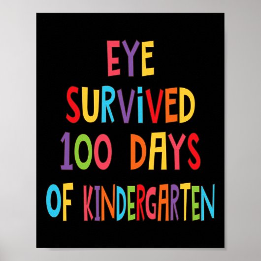 Teacher Eye overleefde 100 dagen van de kleutersch Poster (Voorkant)