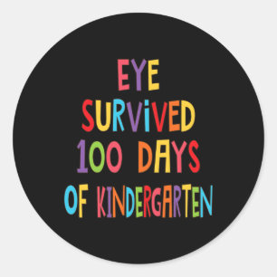 Teacher Eye overleefde 100 dagen van de kleutersch Ronde Sticker