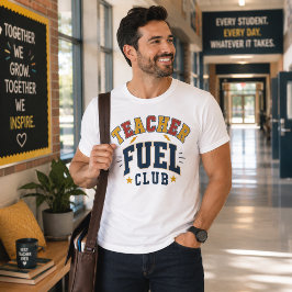 Teacher Fuel Club Varsity Bold Bliksemschicht Ster T-shirt