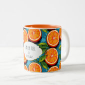 Teacher Fuel Orange – Personalized Two‑Tone Mug (Devant droit)
