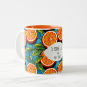 Teacher Fuel Orange – Personalized Two‑Tone Mug (Devant gauche)