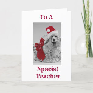 **TEACHER** GETS SPANIEL WIST IN CHRISTMAS FEESTDAGEN KAART