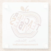 Teacher Gift Apple Boho Glazen Onderzetter (Achterkant)
