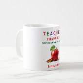 Teacher Gift – Apple Mug with Thank You Message (Devant gauche)