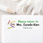 Teacher Gift Labels Terug naar Naam Gekleurde Potl (Insitu)