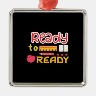 Teacher Gift Ready To Ready Metalen Ornament