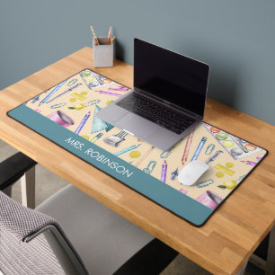Teacher Gift Waterverf Patroon Gepersonaliseerd Bureaumat