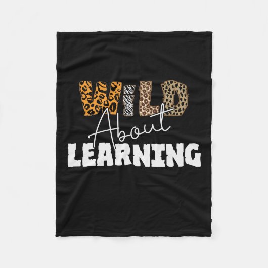Teacher Gift Wild About Learning Fleece Deken (Voorkant)